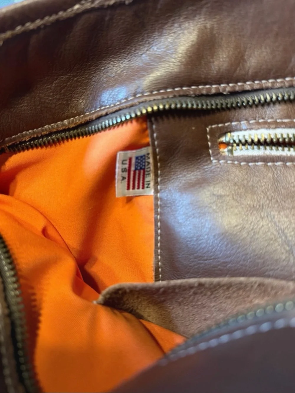 Brown and Cream Leather Haircalf Tote Bag